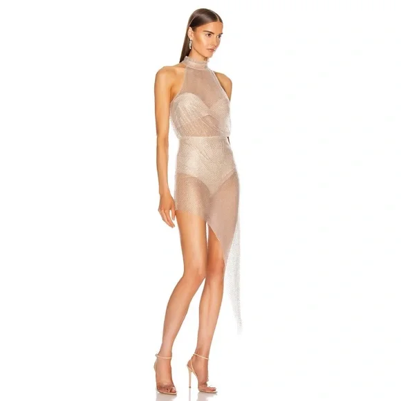 REVE RICHE Revolve Sheer Crystal Embellished Uma Dress